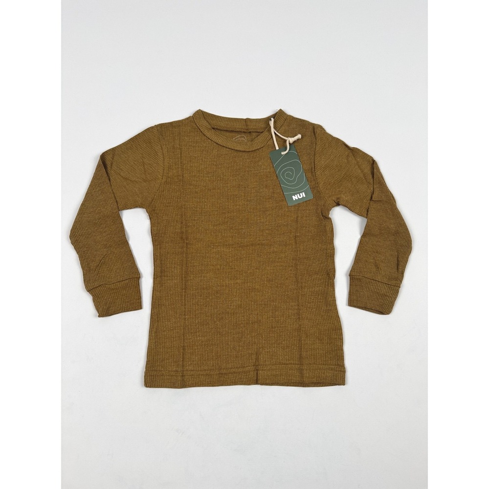 Nui Organics Child Merino Silk Crew Kelp 2Y